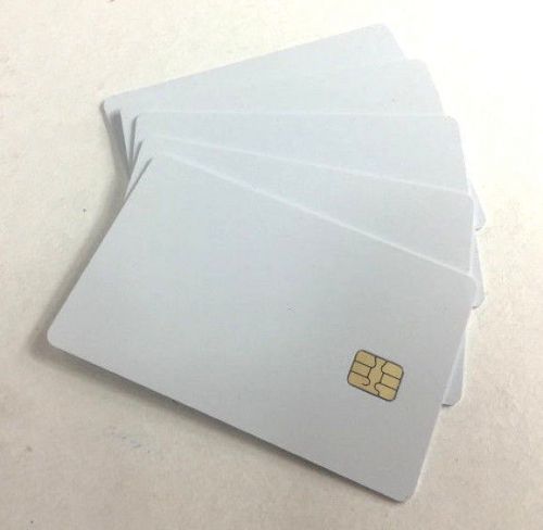QTY of 5 NEW BLANK WHITE PVC SMART CHIP CARD CONTACT IC FM4442