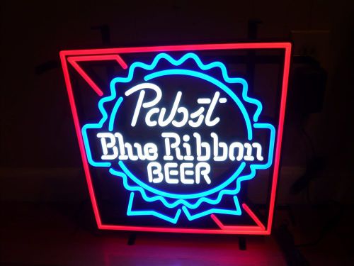 Authentic Pabst Blue Ribbon LED Neon Look Beer Bar Sign- New in Box- 15&#034;x15&#034;