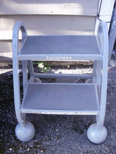Quality Used Cotterman 2 Step Industrial Rolling Ladder 450lbs Max Capacity
