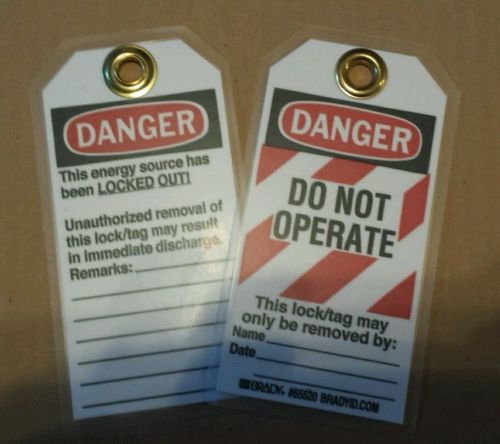 New! - lockout tagout tag brady 66050 lot of 2 for sale