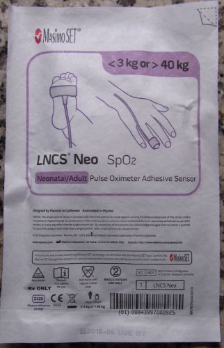 Masimo LNCS Neo adult/neonatal SpO2 sensors (20 sensors) Exp. 2018