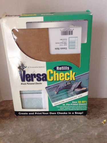 Versa Check Refills green Classic Style Form #3001  750 checks VersaCheck