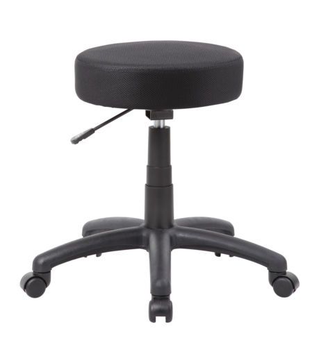 Boss Office Products Height Adjustable Stool with Double Wheel Caster Black