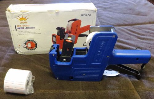 MX-5500 8 Digits Price Tag Gun + 2 Rolls White w/ Red lines labels