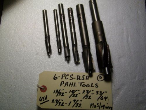 6-PCS-INTERCHANGEABLE COUNTERBORES- 13/32,15/32,23/32,33/64,29/32. USED USA 1 7/