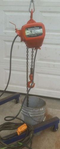 HARRINGTON 1 TON ELECTRIC CHAIN HOIST 60 FT LIFT