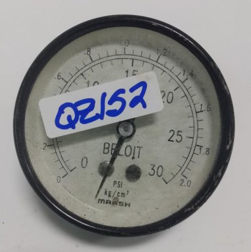 MARSH BELOIT 0-30PSI 0-2.0 KG/CM PRESSURE GAUGE