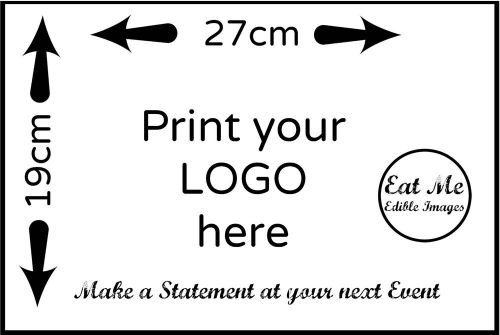 We print your OWN LOGO onto Large Edible Real Icing Cake Topper Custom 8 x 10