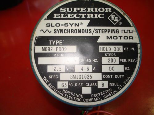 Superior Electric Slo-Syn M092-FD09 Synchronous/Stepping Motor