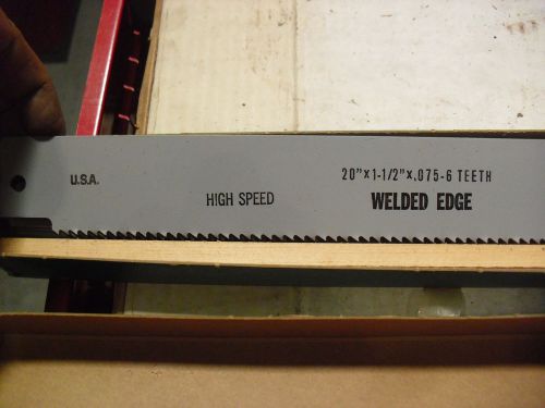 TEN !!   20&#034; x 1-1/2&#034; x .075&#034; x  6 TPI HSS Power Hacksaw Blades Made In USA
