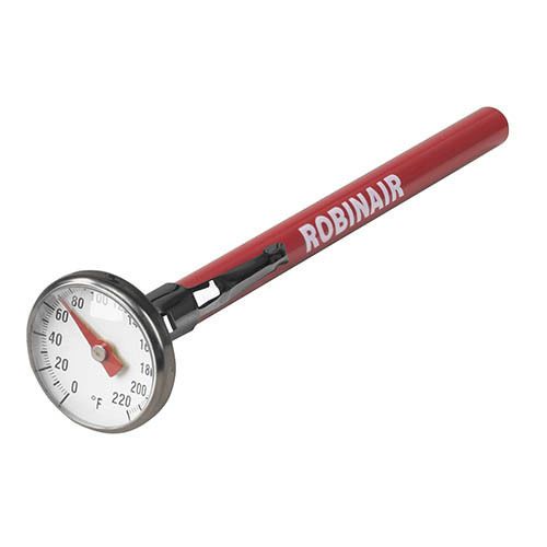 Robinair 10597 Dial Thermometer, 0 degrees To 220 degrees F, 1&#034; Dial Face