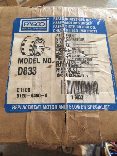 Fasco Permanent Split Capacitor H.P. 1/2 Model # D833