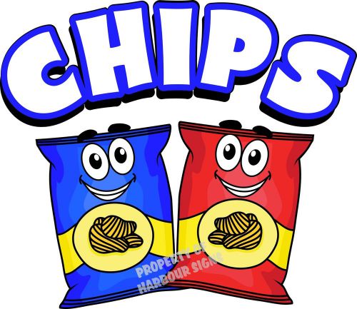 7&#034; Chips Decal Potato Concession Restaurant Food Truck Vinyl Menu Sign Sticker