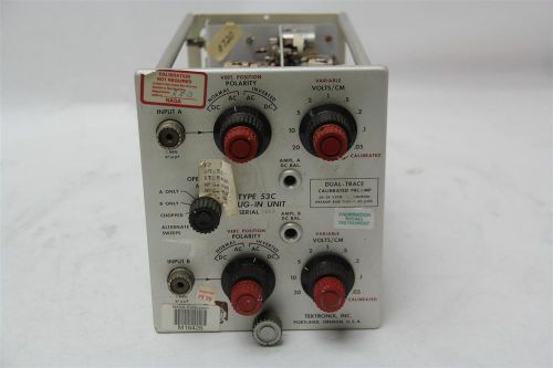 Tektronix dual-trace calibrated preamp plug-in unit 53c .05-20 v/cm ac/dc couple for sale