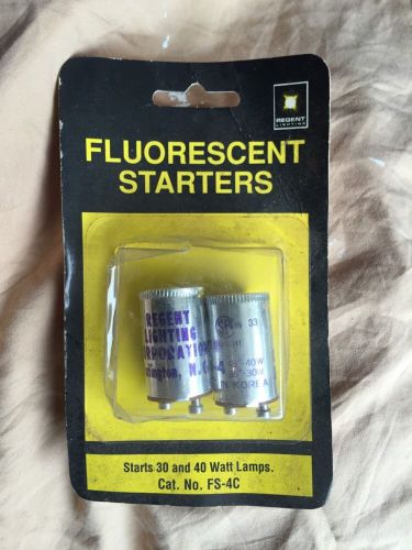 2 Pack- Regent FS-4 30-40W  36-48&#034; Fluorescent Bulb Starter New In Package