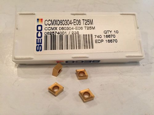 SECO CCMX060304-E06 Grade T25M 10 Inserts NEW in Box