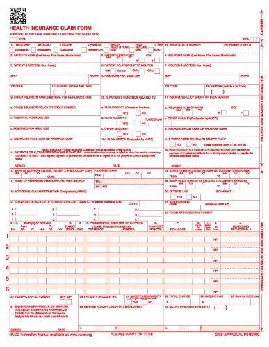 New CMS-1500 02/12 Claim Form (100 forms)