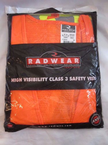 Radians class 3 level 2 high visibility safety vest orange pk of 3 sz 5x for sale