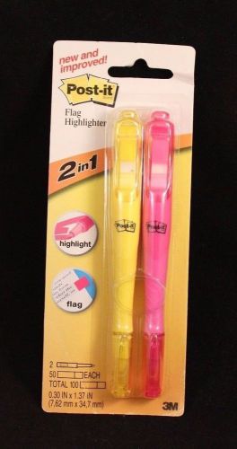 3M Post-It Flag Highlighter 2-in 1 Pink &amp; Yellow 2-pc Set