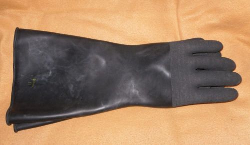 17&#034;  black rubber heavy duty gloves cuff 8 3/4 &#039; wide size large 11  new - old stock for sale