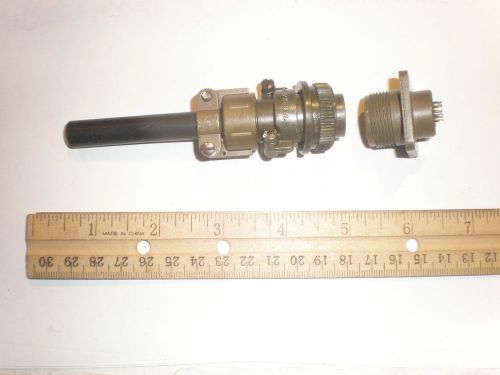 NEW - MS3106B 14S-7S (SR) With Bushing and MS3102R 14S-7P - 3 Pin Mating Pair