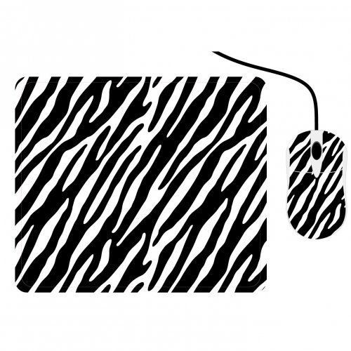 Zebra Print Mouse And Mouse Pad Set Fun Addition To Any Desk Fun Portable New