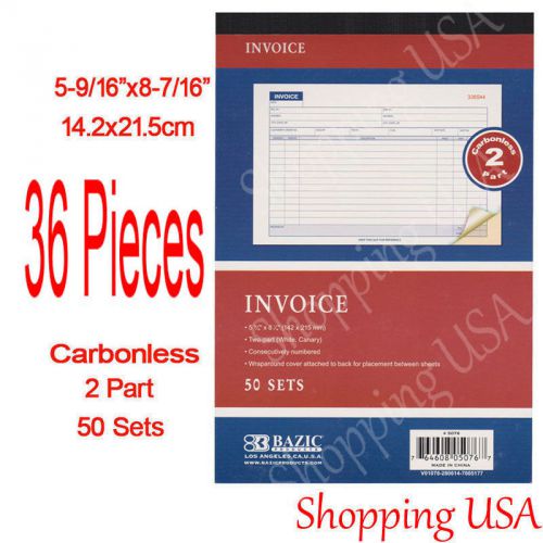36 Pieces 2 Parts Carbonless Receipt Form Invoice Book 50 Set Continuous Numbers