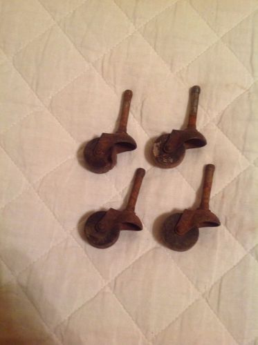 Vintage Casters With Wooden Wheels Set Of 4