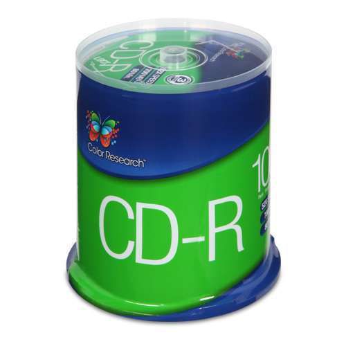 Color Research Cake Box CD-R 100-Pack - 100-Pack, 52X, 80 mins, 700MB C18-42016