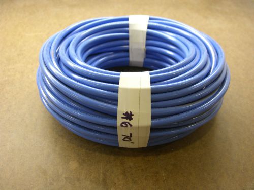 70 Feet of #6 THHN THWN 6 AWG Gauge Blue Stranded Copper Wire