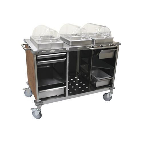 Cadco CBC-HHH-L1 Mobile Hot Buffet Cart with &#034;Flame Soapstone&#034;