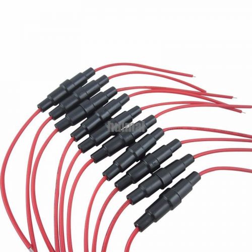 10PCS 5x20mm AGC Blow Glass Fuse Holder Inline screw type with 22 AWG wire