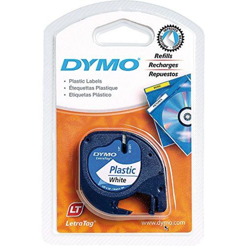 DYMO Labeling Tape LetraTag Labelers Plastic 1/2&#034;x13&#039; Black on White