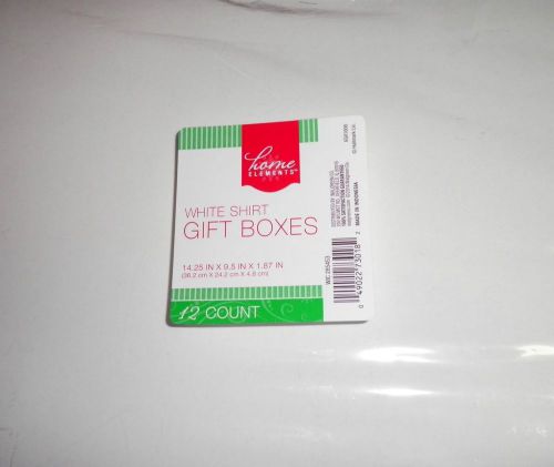 New Home Elements White Shirt Gift Boxes 12 Count 14.25&#034; x 9.5&#034; x 1.87&#034;
