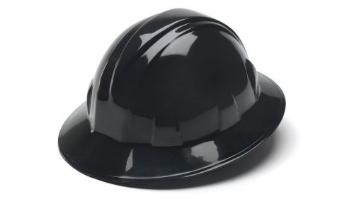 Pyramex full brim style 4 point ratchet suspension hard hat black for sale