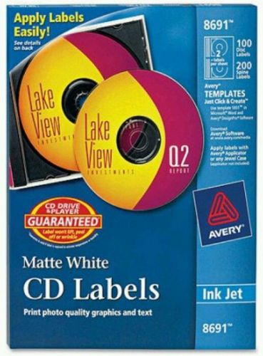 Avery CD Labels - 100 Disc labels &amp; 200 Spine labels (8691)