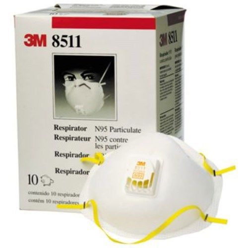 3m 8511 particulate n95 respirator mask filter carton of 10 free shipping for sale
