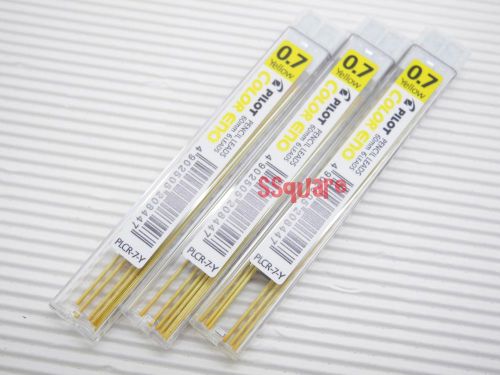 6 tubes x pilot plcr-7 color eno 0.7mm mechanical pencil leads refills, yellow for sale