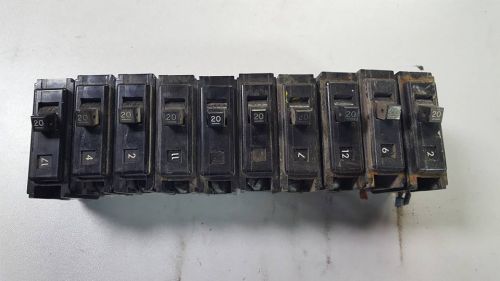 LOT OF 10 WESTINGHOUSE HQNBL1020 20A 120V CIRCUIT BREAKERS   B14