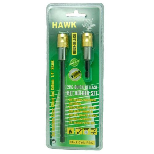 Hawk ps82 - 2 pc quick release bit holders built in magnet 1/4 in hexagon bits for sale