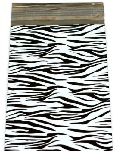 100 6x9 B&amp;W Zebra Colored Poly Mailers Flat Shipping Envelopes Bag Tear resistan