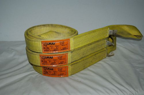 Lot of 3 nylon liftall 6ft sling / strap eye to eye 2&#034; wide 6&#039; long rigging for sale
