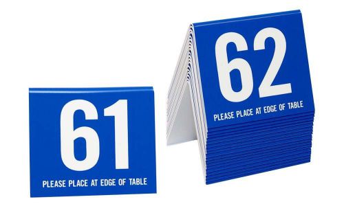 Plastic Table Numbers 61-80 Tent Style, Blue w/white number, Free shipping