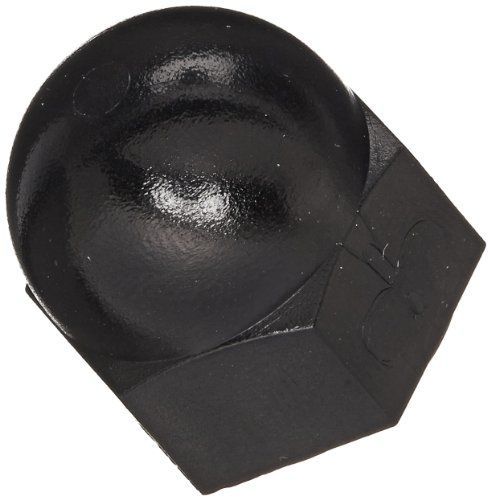 Small parts nylon 6/6 acorn nut, black, right hand threads, meets din 1587, for sale
