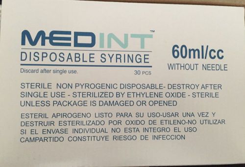 60cc Syringe Medint 60ml Syringes 55 Individually Sterilely Wrapped
