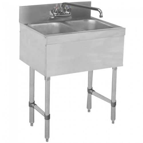L&amp;J BAR1014-2, 2-Compartment Bar Sink without a Drainboard