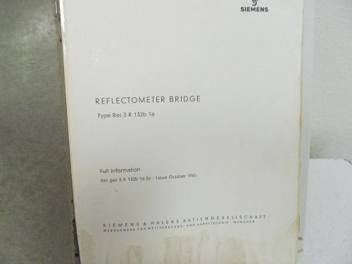 Siemens Reflectometer Bridge Operating Manual (mini book)