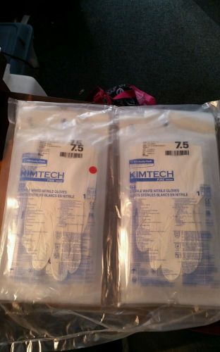 20 Kimberly-Clark Kimtech Pure* Brand G3 Sterile White Nitrile Gloves Size 7.5