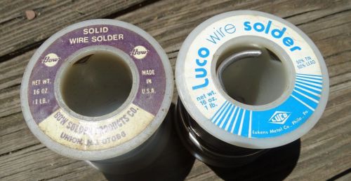 2 used spools of Wire Solder -  LUCO ... BOW  - 16oz - USED