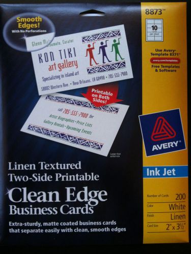 Avery Ink Jet Clean Edge Business Cards - 8873 - Linen Textured - Free Shipping